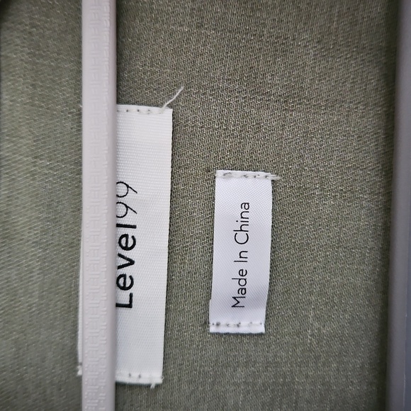 Level 99 sz L khaki green leopard print denim jacket - Picture 2 of 7